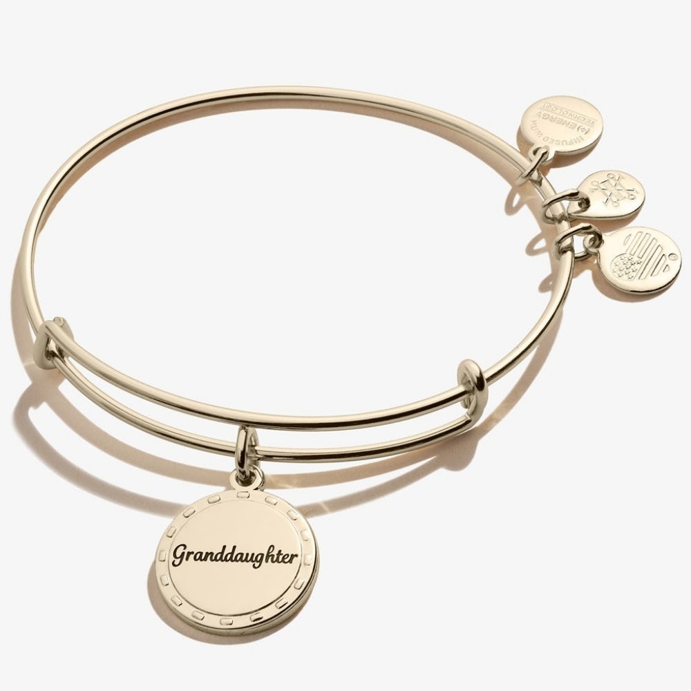 NWT, Alex and Ani Gold Because I Love You Granddaughter Bracelet